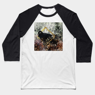 Crow Through the Portal Negative Painting Baseball T-Shirt